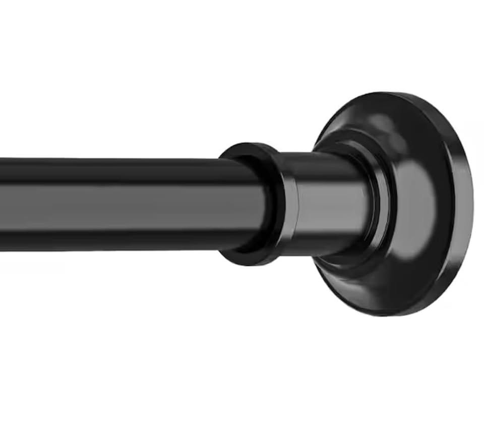 Wudkey 120” Adjustable Black Tension Curtain Rod