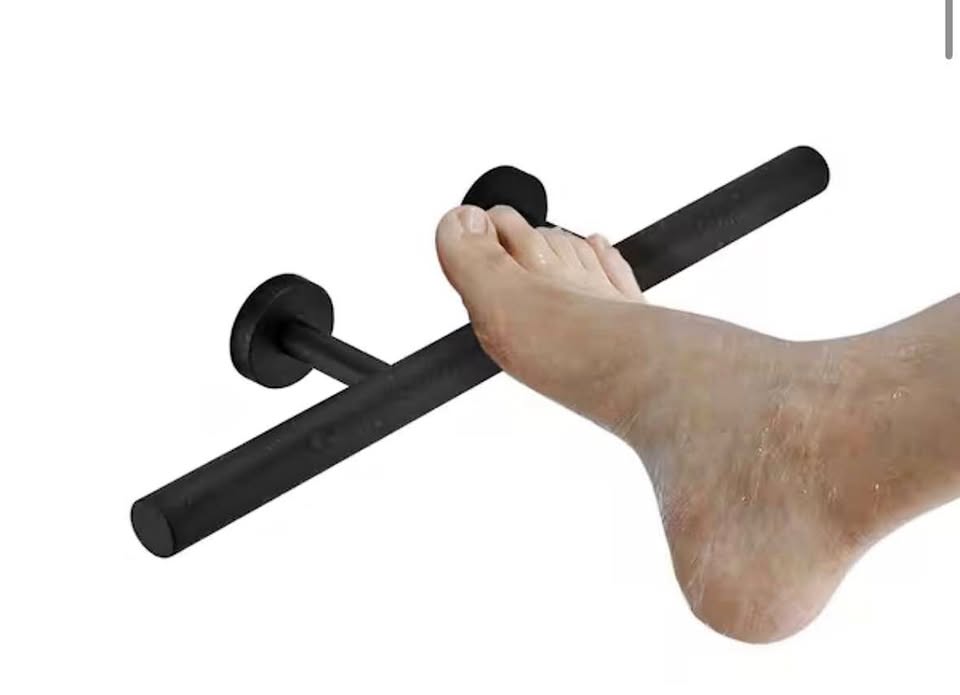 HOMEMYSTIQUE 16” Matte Black Oval Tub/Shower Foot Stop