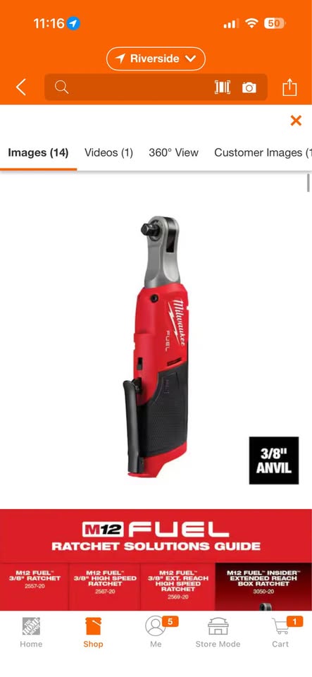 Milwaukee M12 FUEL 3/8” High Speed Cordless Ratchet (Tool Only)