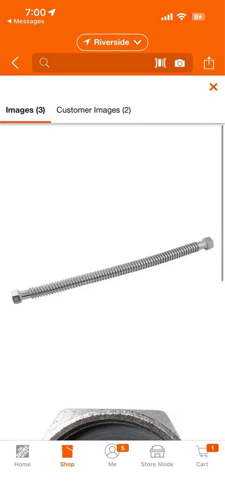 SharkBite 1 in. FIP x 1 in. FIP x 24 in. Corrugated SST Water Softener Connector