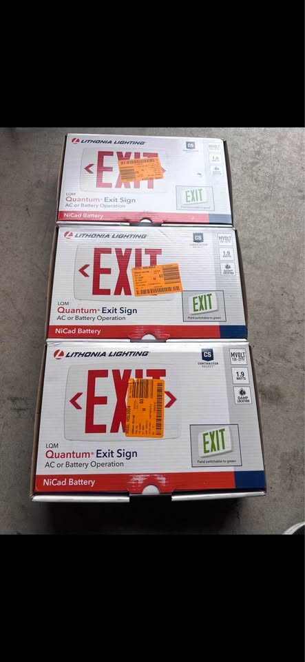 Lithonia Lighting LQM LED Exit Sign 120-277V White Red/Green