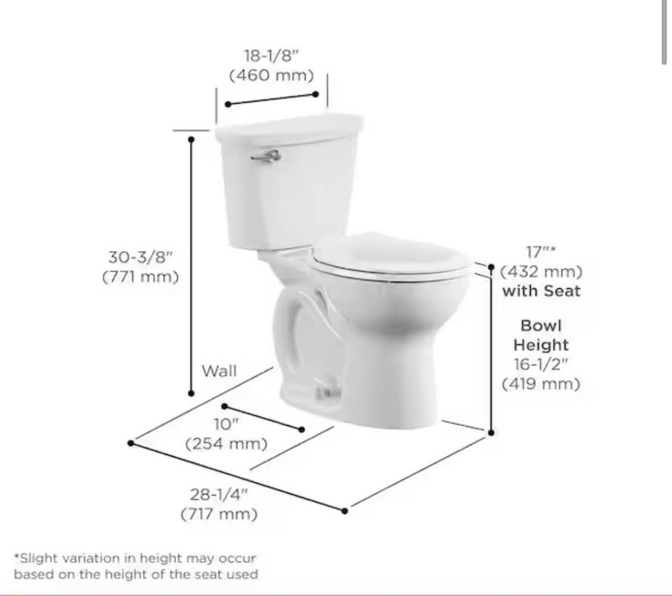 American Standard Cadet Round Toilet 1.28 GPF w/ Slow Close Seat – White