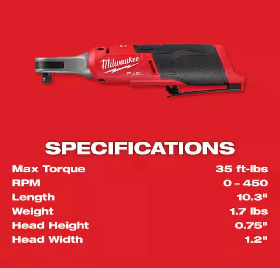 Milwaukee M12 FUEL 3/8” High Speed Cordless Ratchet (Tool Only)