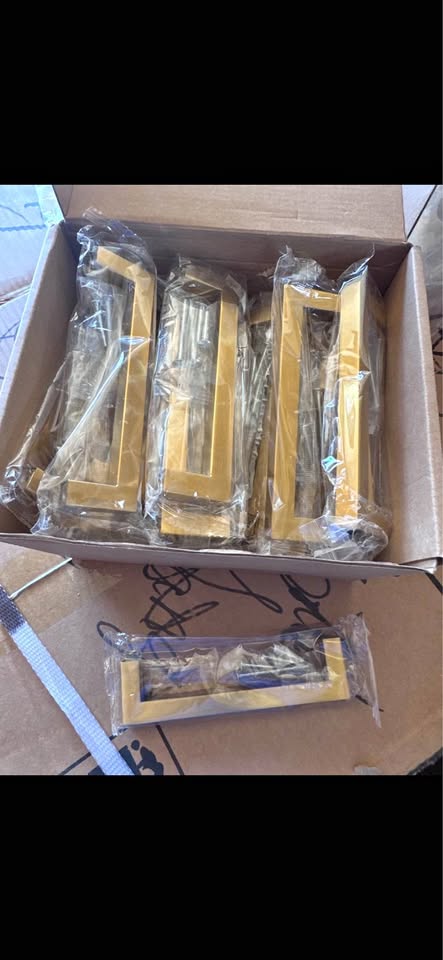 Numhew 5” Gold Cabinet Pulls, 19-Pack Brushed Brass Cabinet Handles