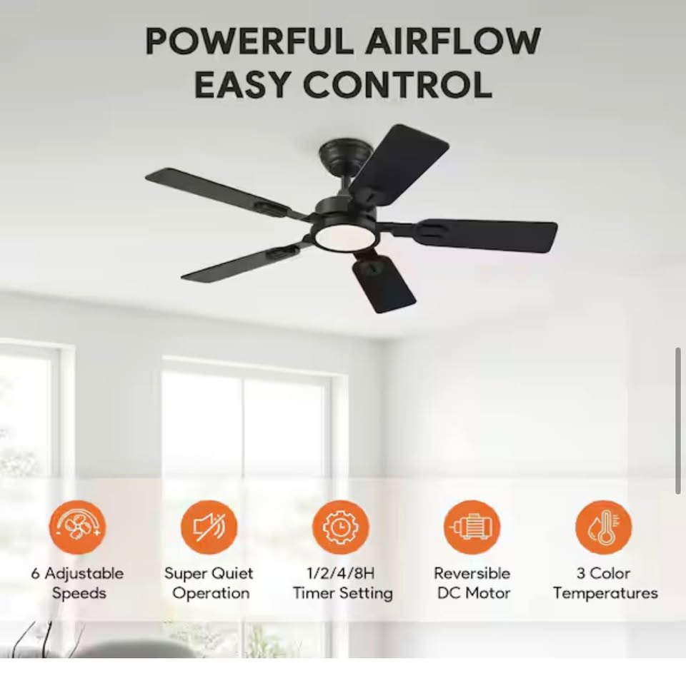 Merra 42” LED Ceiling Fan with Light & Remote