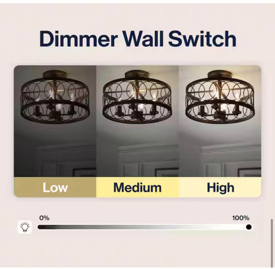JONATHAN Y Sylvain 15.5” LED Semi-Flush Mount Ceiling Light, Oil Rubbed Bronze