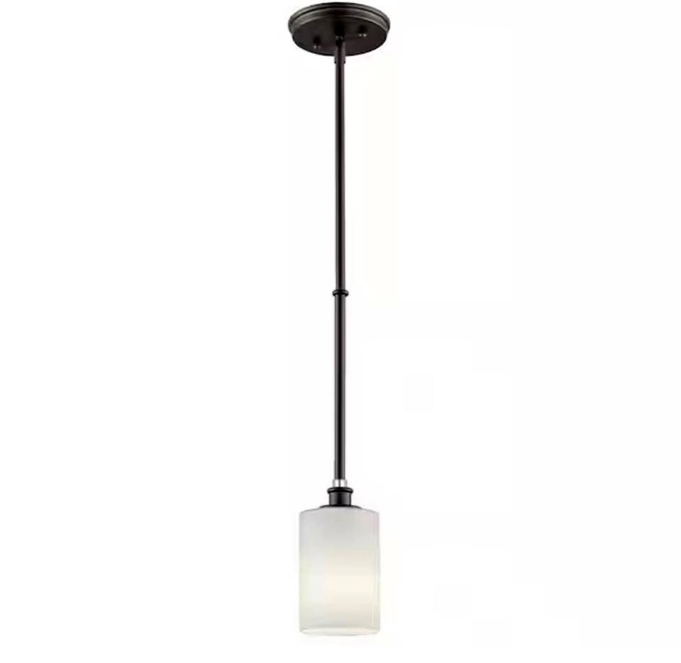 Kichler Joelson Mini Pendant Light Bronze Etched Glass