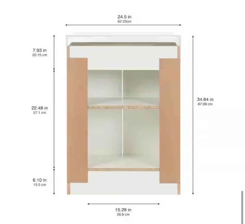 Glacier Bay 25” White Bathroom Vanity w/ Marble Top