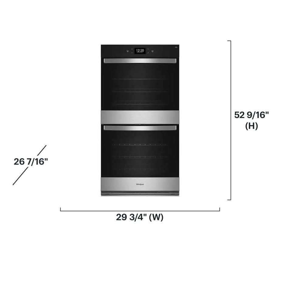Whirlpool 30” Smart Double Wall Oven w/ Air Fry - Stainless