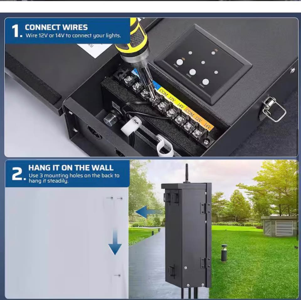DEWENWILS 300W Wi-Fi Landscape Lighting Transformer, 3-Zone, Outdoor