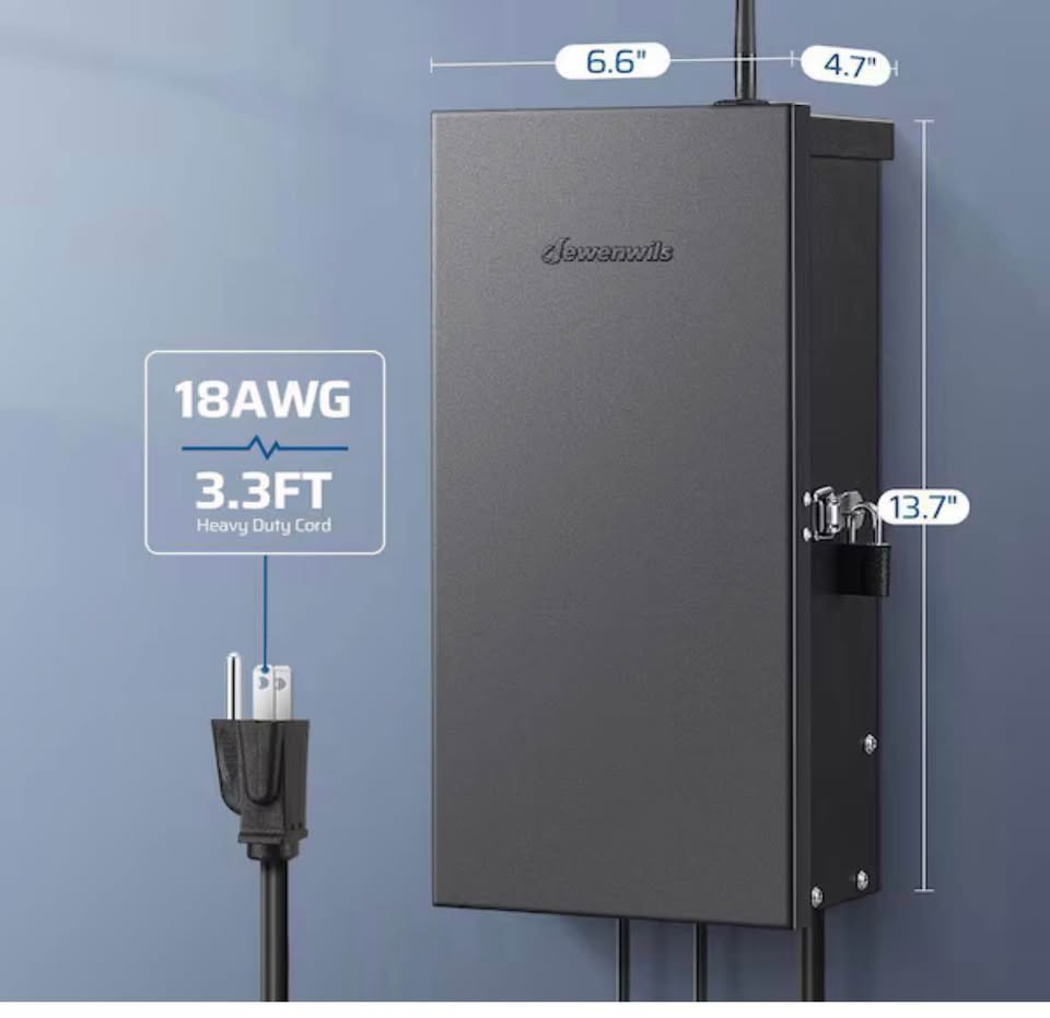 DEWENWILS 300W Wi-Fi Landscape Lighting Transformer, 3-Zone, Outdoor
