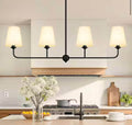ARISKEEN 47” 4-Light Matte Black Kitchen Island Chandelier