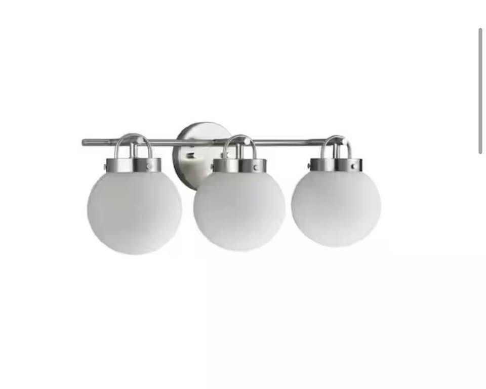 Progress Lighting Silverdale 22” 3-Light Brushed Nickel Bathroom Vanity Light