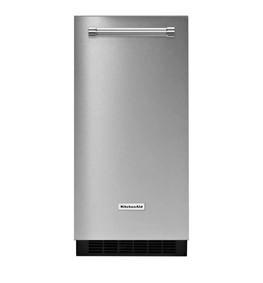 KitchenAid - 15" 22.8-Lb. Freestanding Icemaker - Stainless Steel