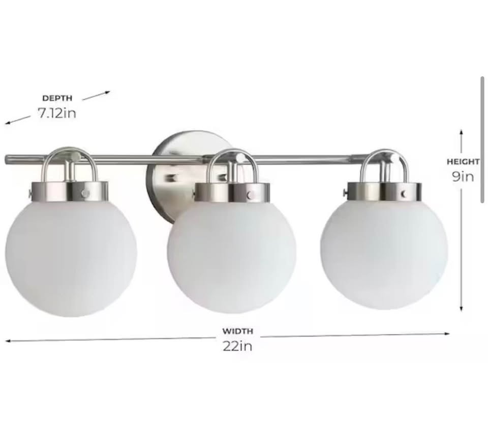 Progress Lighting Silverdale 22” 3-Light Brushed Nickel Bathroom Vanity Light