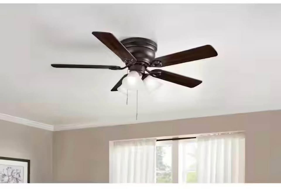 Hampton Bay Clarkston II 44” LED Ceiling Fan w/ Light Kit – Oil Rubbed Bronze