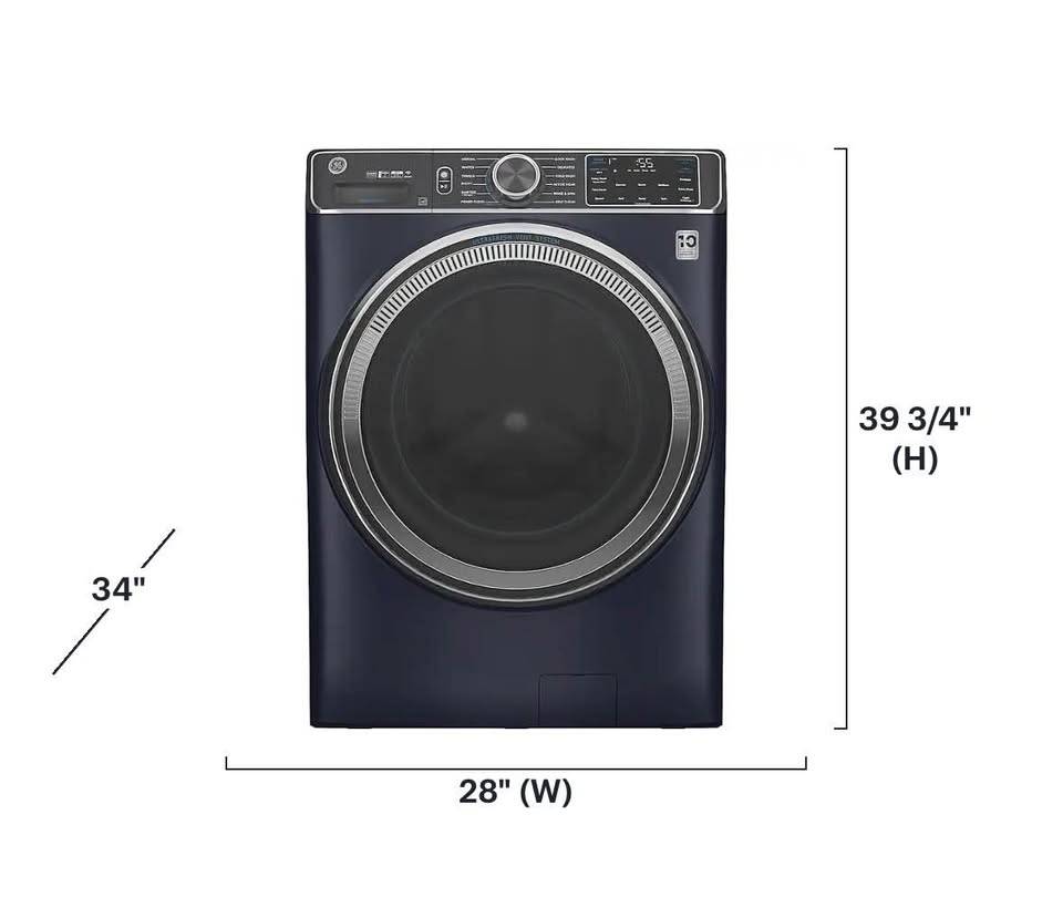 GE 5.0 Cu Ft Smart Front Load Washer – Sapphire Blue
