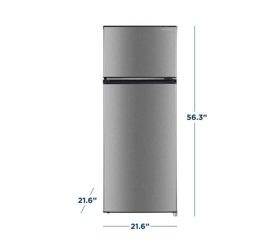 Insignia 7.2 Cu. Ft. Mini Fridge w/ Top Freezer – Stainless Steel Look