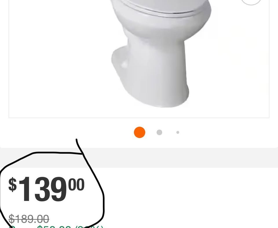 Glacier Bay 10-Inch Rough-In 2-Piece Single Flush Round Toilet – White (Seat Included)