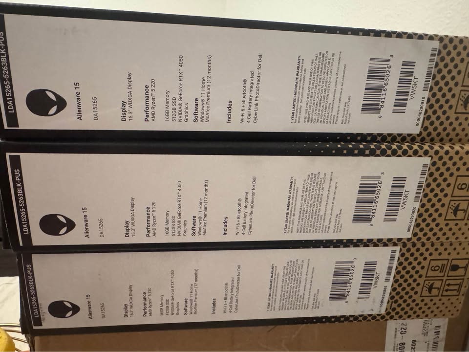 Alienware 15 Gaming Laptop | Ryzen 5 220 | RTX 4050 | 16GB RAM | 512GB SSD | Brand New