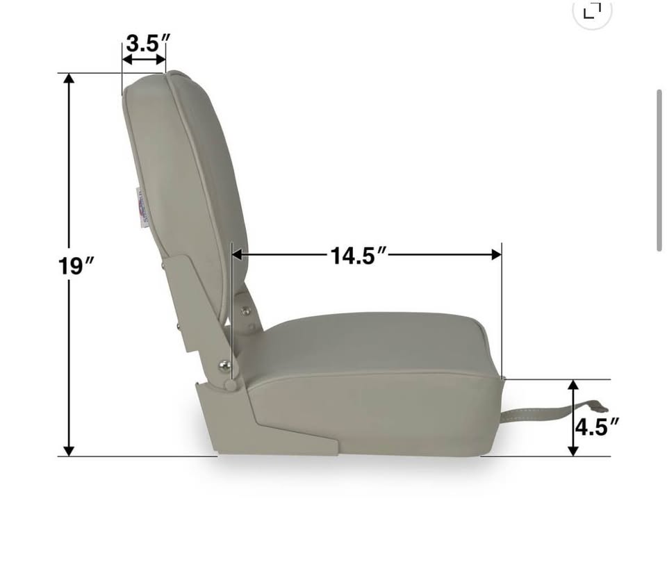 Springfield Marine Folding Fishing Boat Seat – Gray 16”