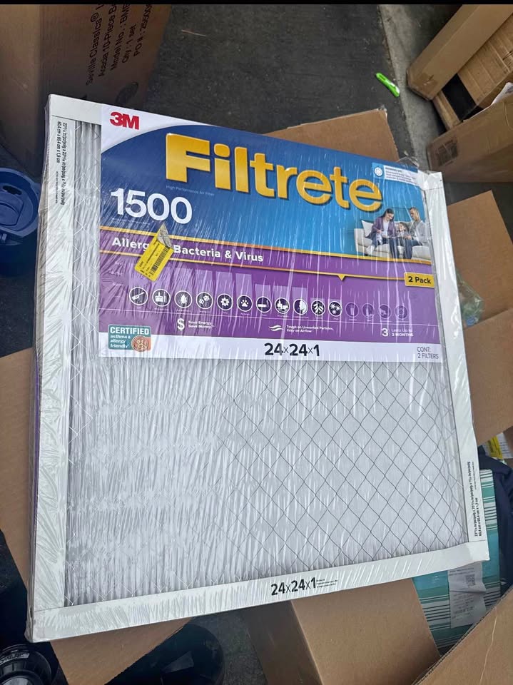 Filtrete 24x24x1 HVAC Air Filter MPR 1500 MERV 12 (2-Pack)