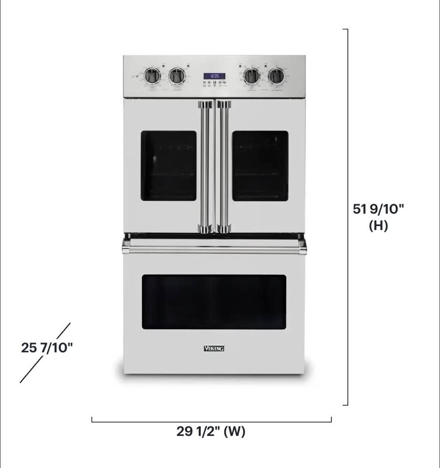 Viking 30” 7 Series French Door Double Electric Oven – Stainless Steel