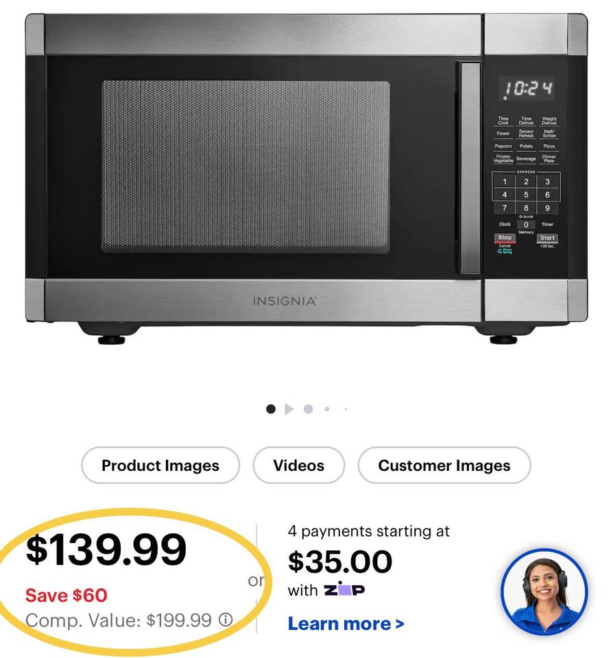 Insignia 1.6 Cu. Ft. Countertop Microwave with Inverter Technology – Stainless Steel