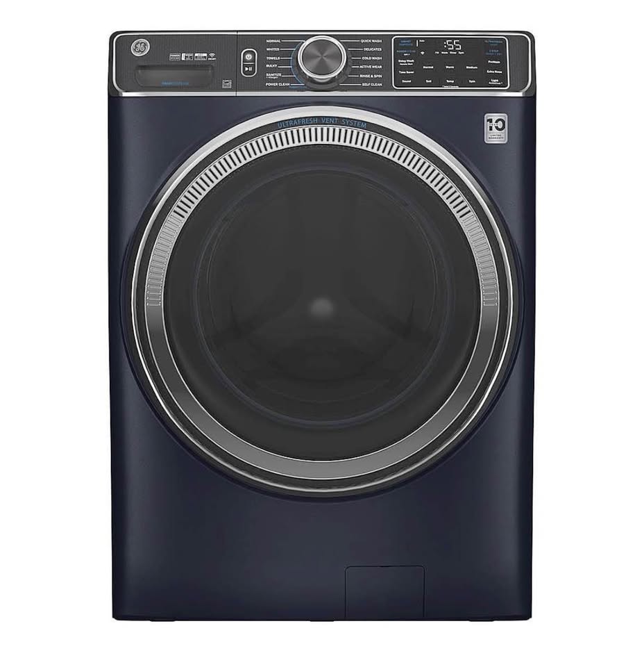 GE 5.0 Cu Ft Smart Front Load Washer – Sapphire Blue