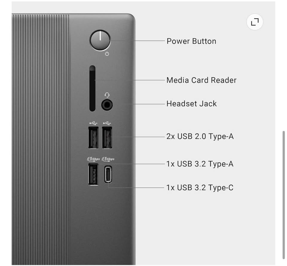 Dell ECT1250 Desktop PC | Intel Core Ultra 5 | 32GB DDR5 RAM | 1TB SSD | Windows 11