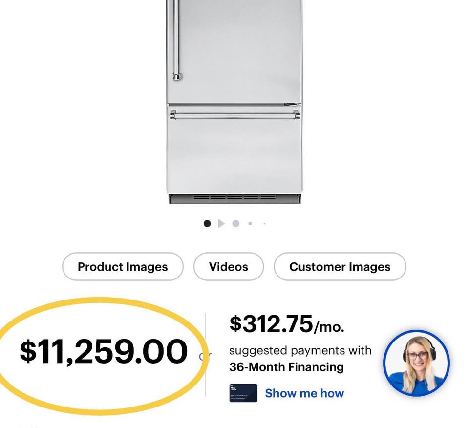 Viking 36” Built-In Bottom-Freezer Refrigerator, Stainless Steel