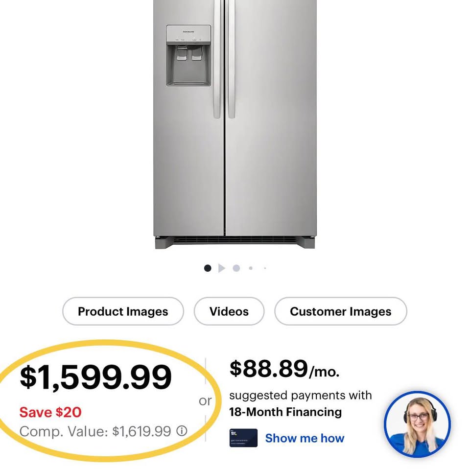 Frigidaire 22.3 Cu. Ft. Side-by-Side Refrigerator – Stainless Steel