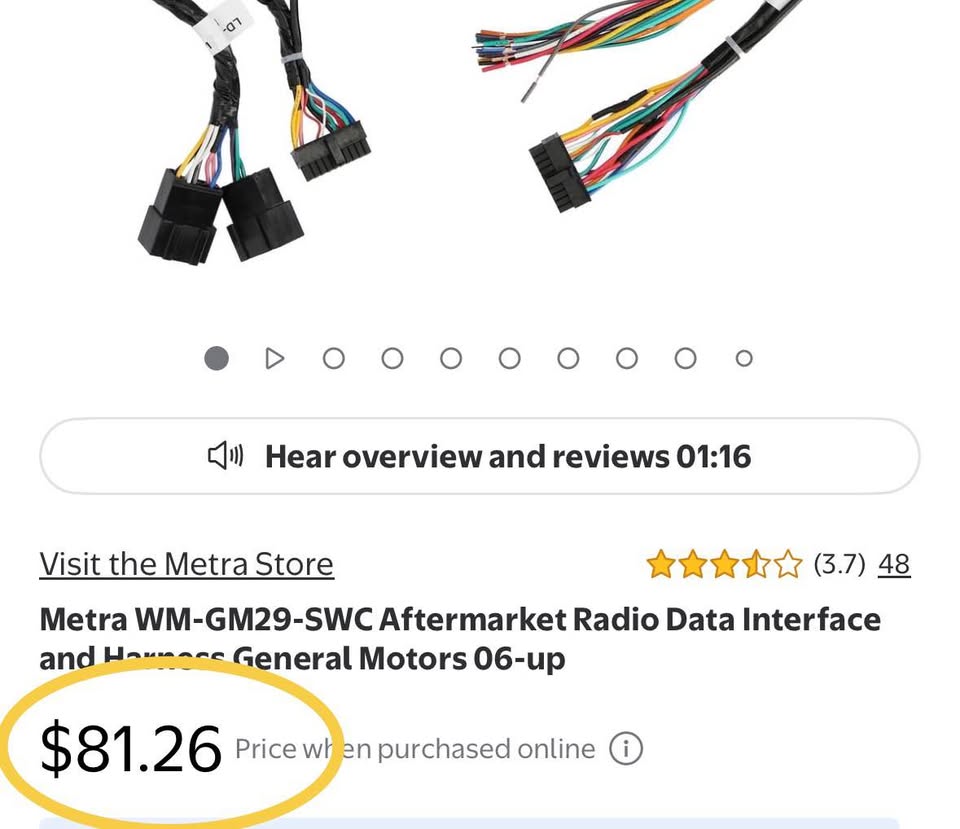 Metra WM-GM29-SWC Aftermarket Radio Data Interface and Harness General Motors 06-up