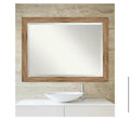 Amanti Art 45.5” x 35.5” Brown Wood Framed Beveled Wall Mirror