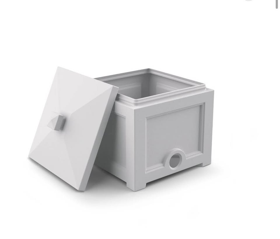 Mayne Fairfield White 100ft Hideaway Garden Hose Bin