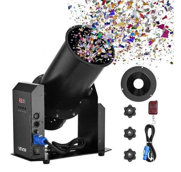 VEVOR 1500W Electric Confetti Machine w/ Remote & DMX512 for Events & Parties