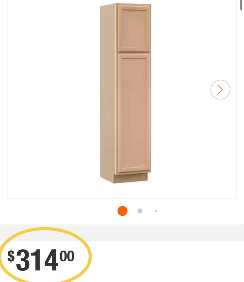 Hampton Bay 18” Pantry Kitchen Cabinet – Unfinished