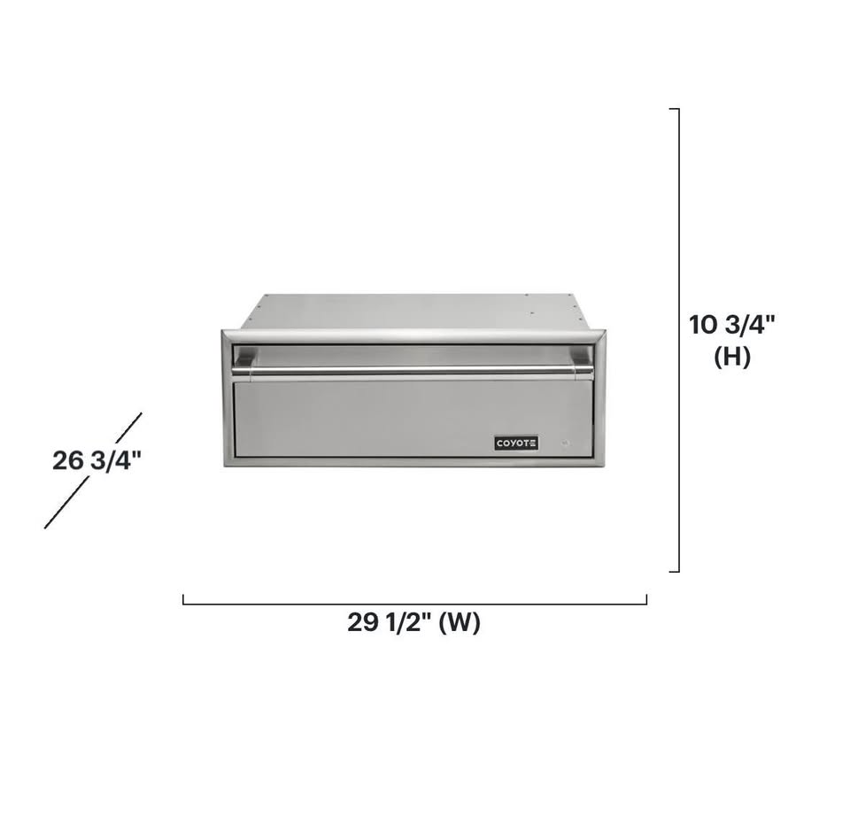 Coyote 30” Warming Drawer – Stainless Steel