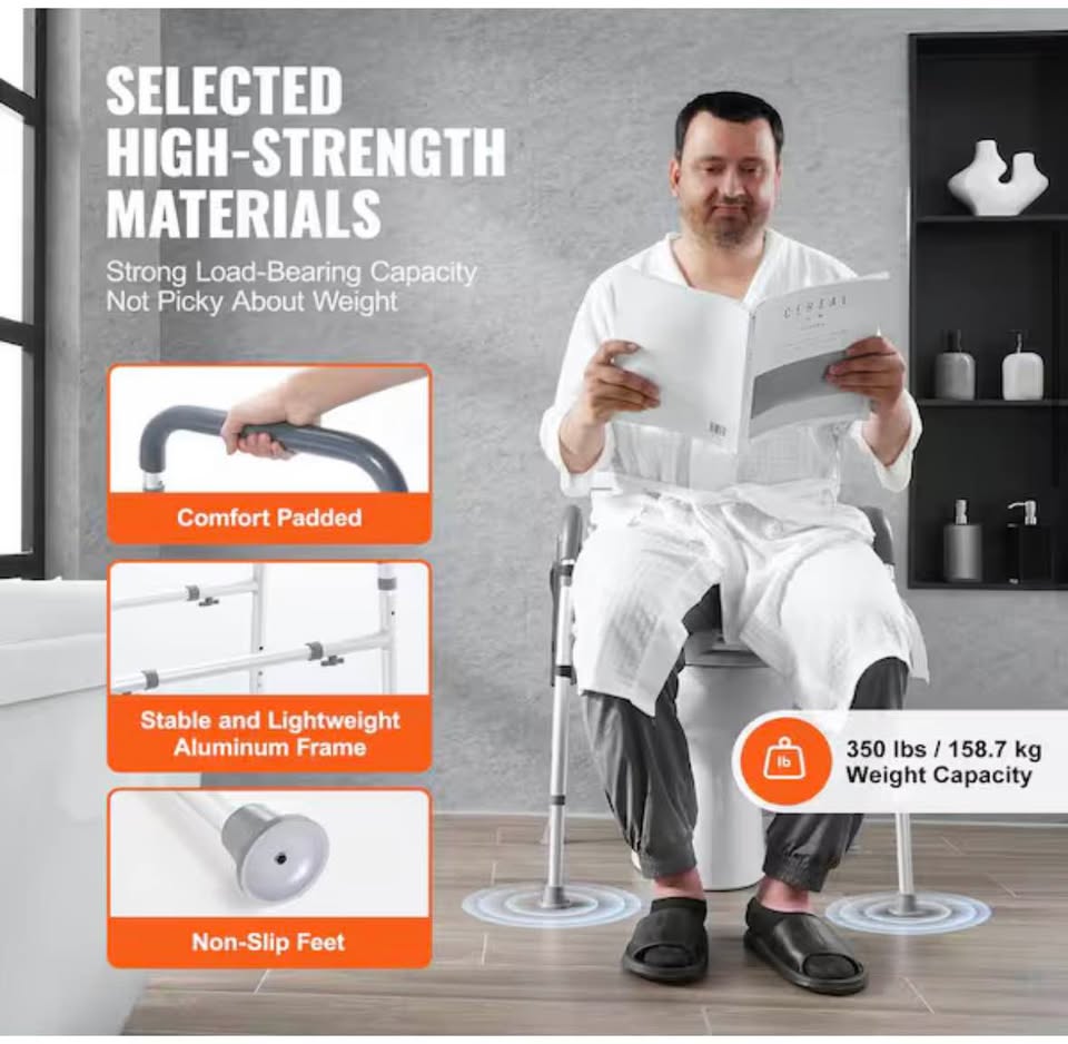 SVOPES Raised Toilet Seat – 7-Position Height Adjustable, 350 lb Capacity
