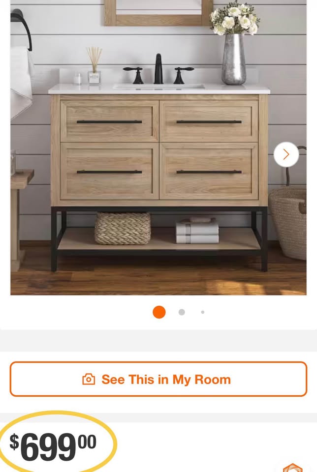 Home Decorators Corley 42” Vanity – No Top