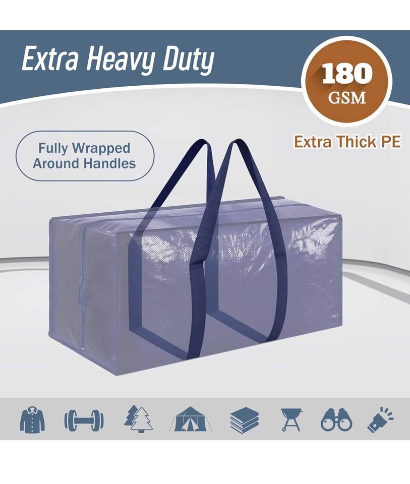 FYGRIP 12-Pack Extra Heavy Duty Large Moving Storage Bags – Blue