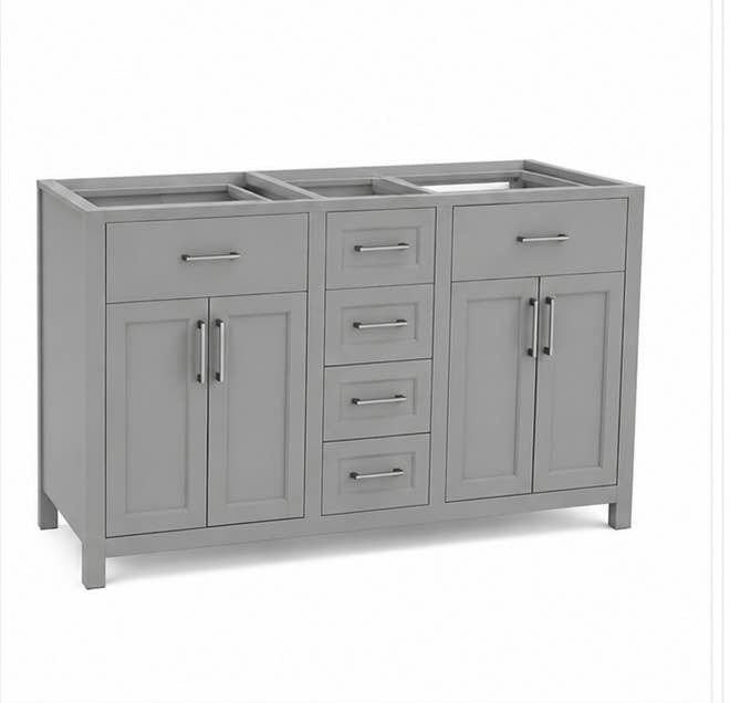 Carnegy Avenue Vega 60” Gray Bathroom Vanity(without top)