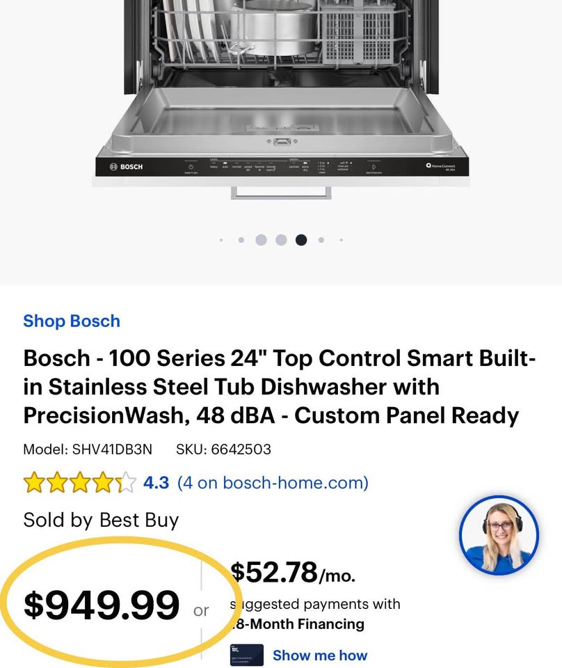 Bosch 100 Series 24” Smart Built-In Dishwasher – Panel Ready