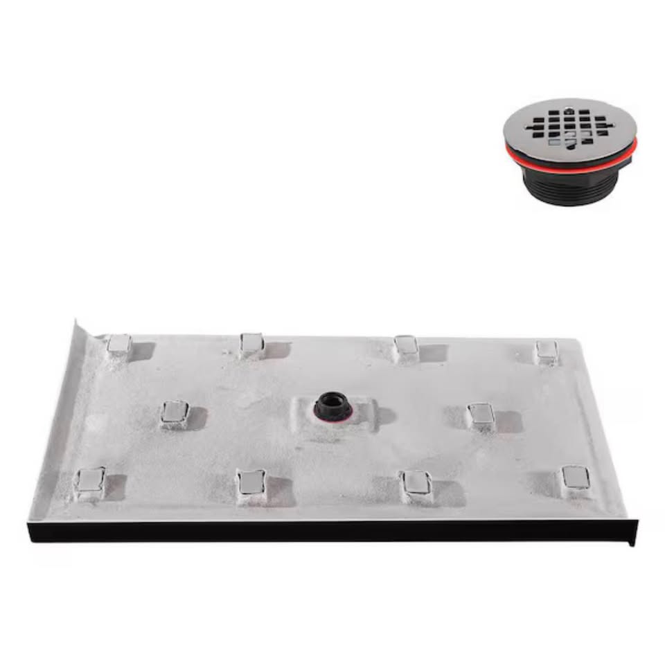 Streamline 60”x36” Black Corner Shower Base w/ Drain
