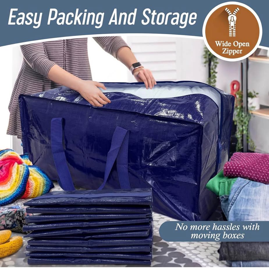 FYGRIP 12-Pack Extra Heavy Duty Large Moving Storage Bags – Blue