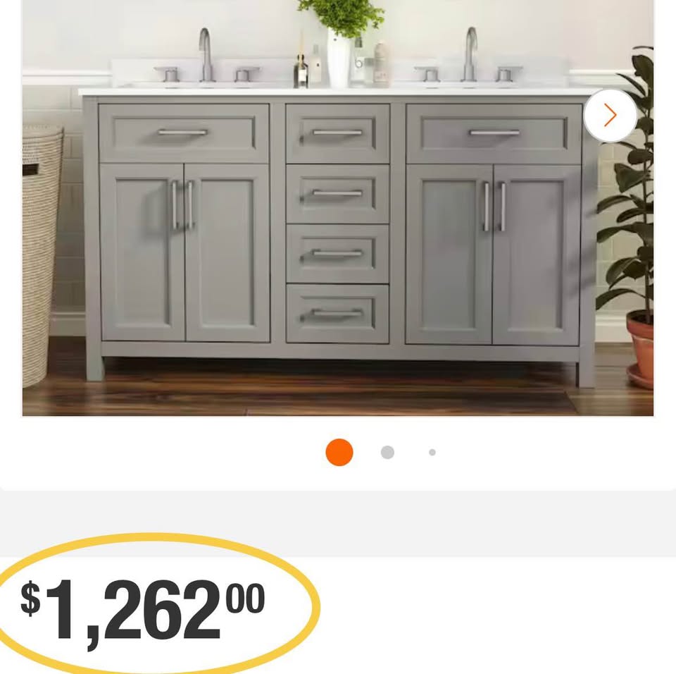 Carnegy Avenue Vega 60” Gray Bathroom Vanity(without top)