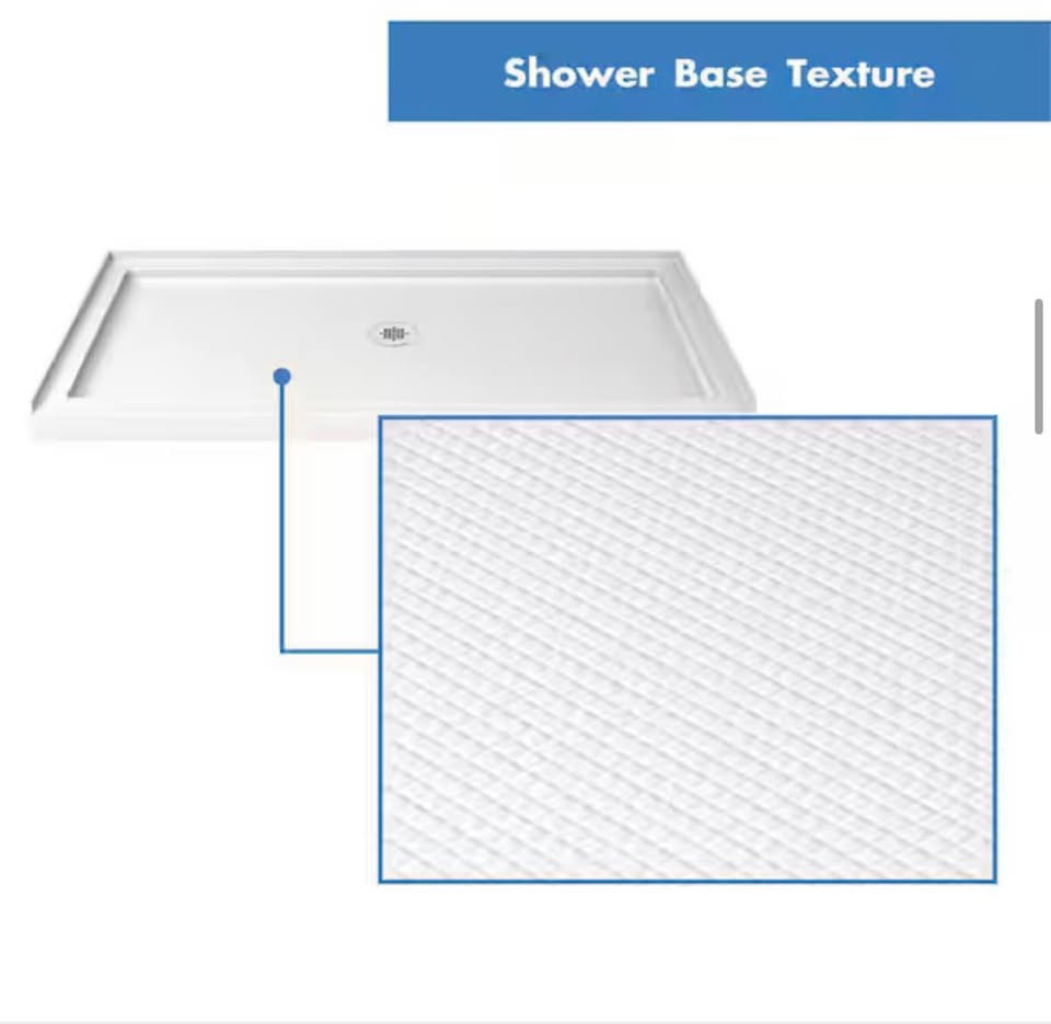 DreamLine 48”x36” White Shower Base w/ Center Drain