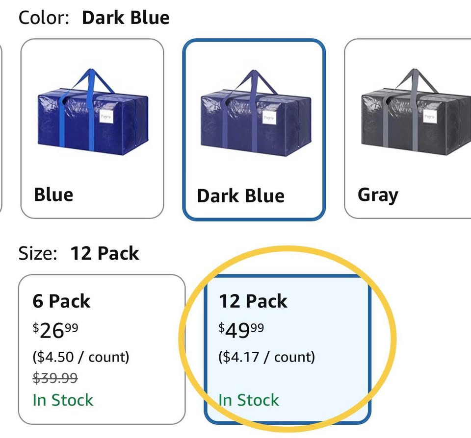 FYGRIP 12-Pack Extra Heavy Duty Large Moving Storage Bags – Blue