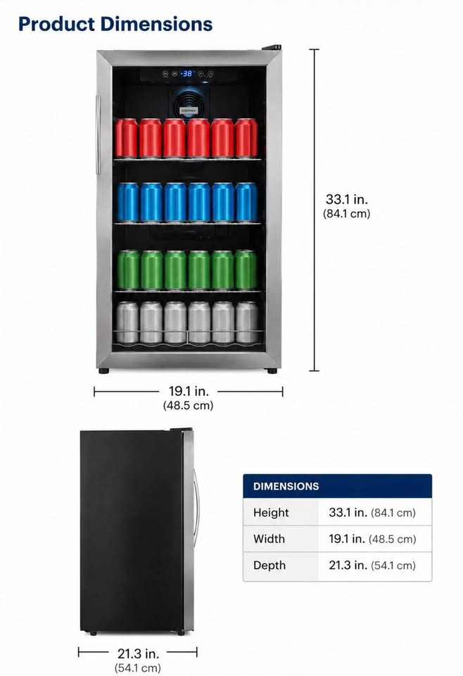 Insignia 115-Can Beverage Cooler NS-BC115SS9 - Stainless Steel