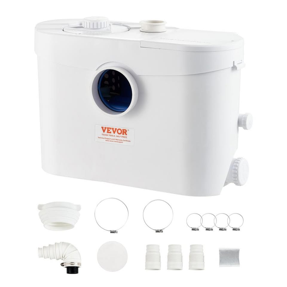 VEVOR Macerator Pump 1HP 700W with 3 Inlets